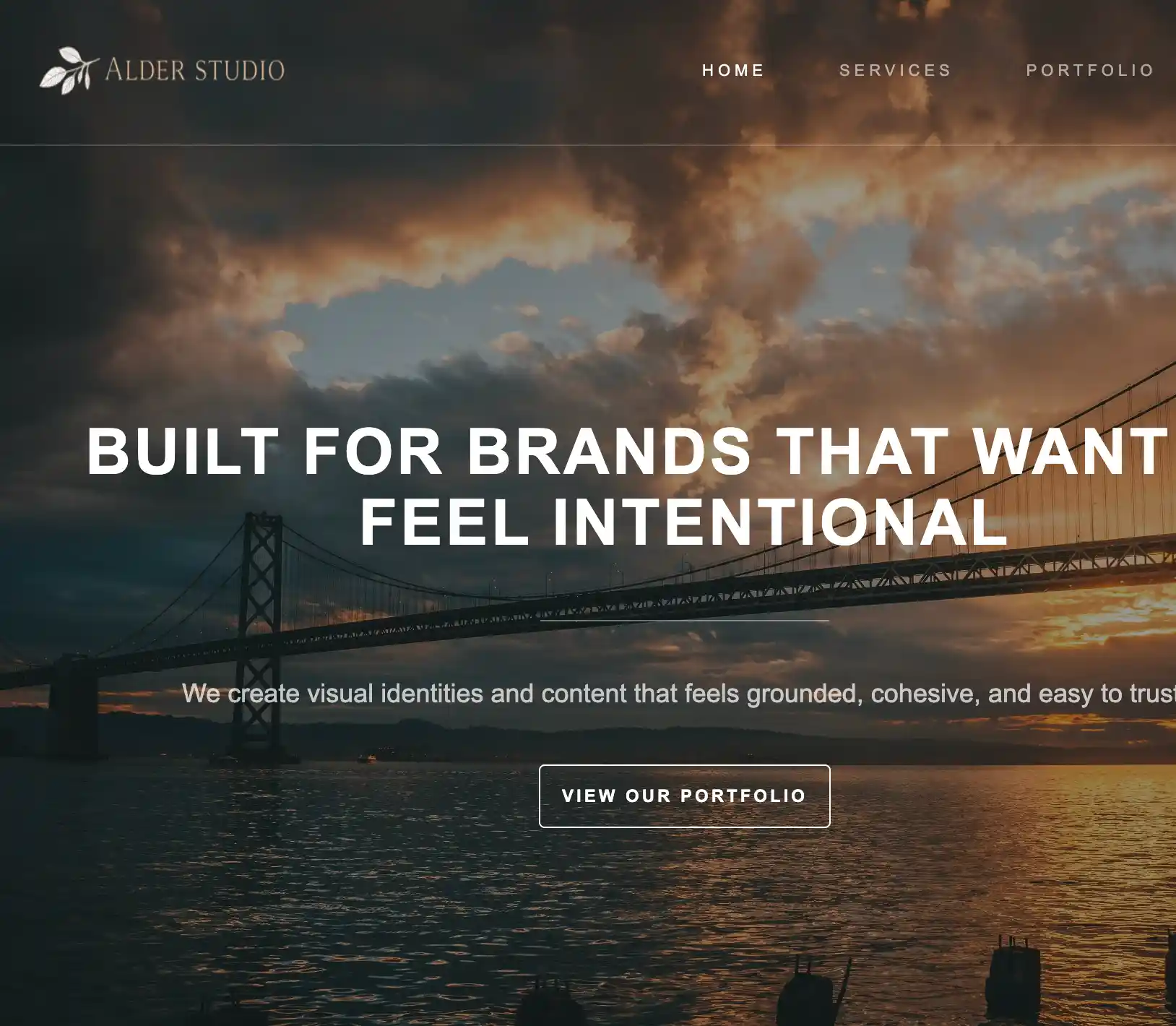 editorial website layout for visual brands